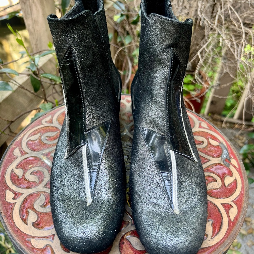 Stylish Black Sparkle Ankle Boots